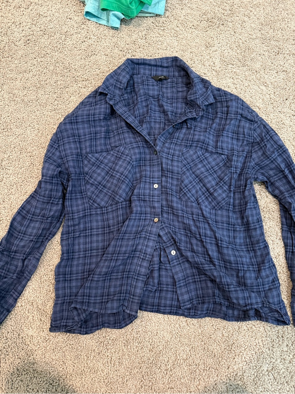 Joe's Jeans Blue Plaid Button-Down Shirt